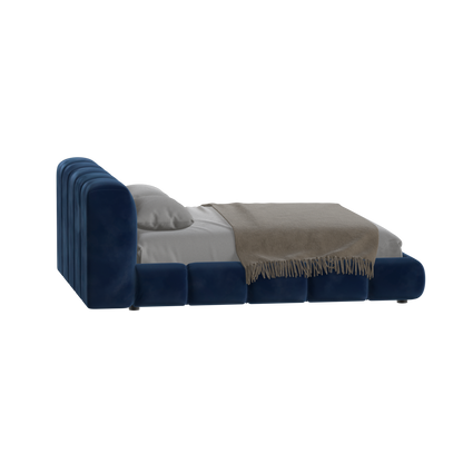 Fluffy Upholstered Bed Frame in Textured Bouclé