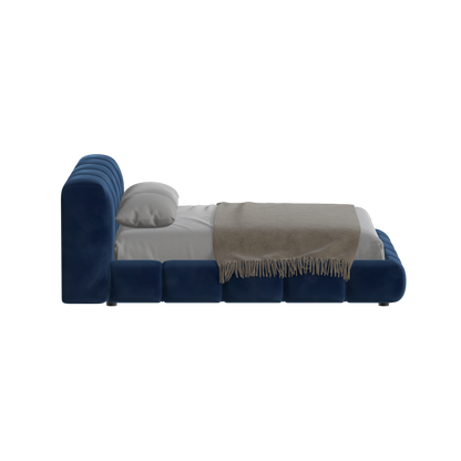Fluffy Upholstered Bed Frame in Textured Bouclé