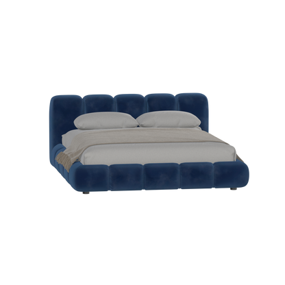 Fluffy Upholstered Bed Frame in Textured Bouclé