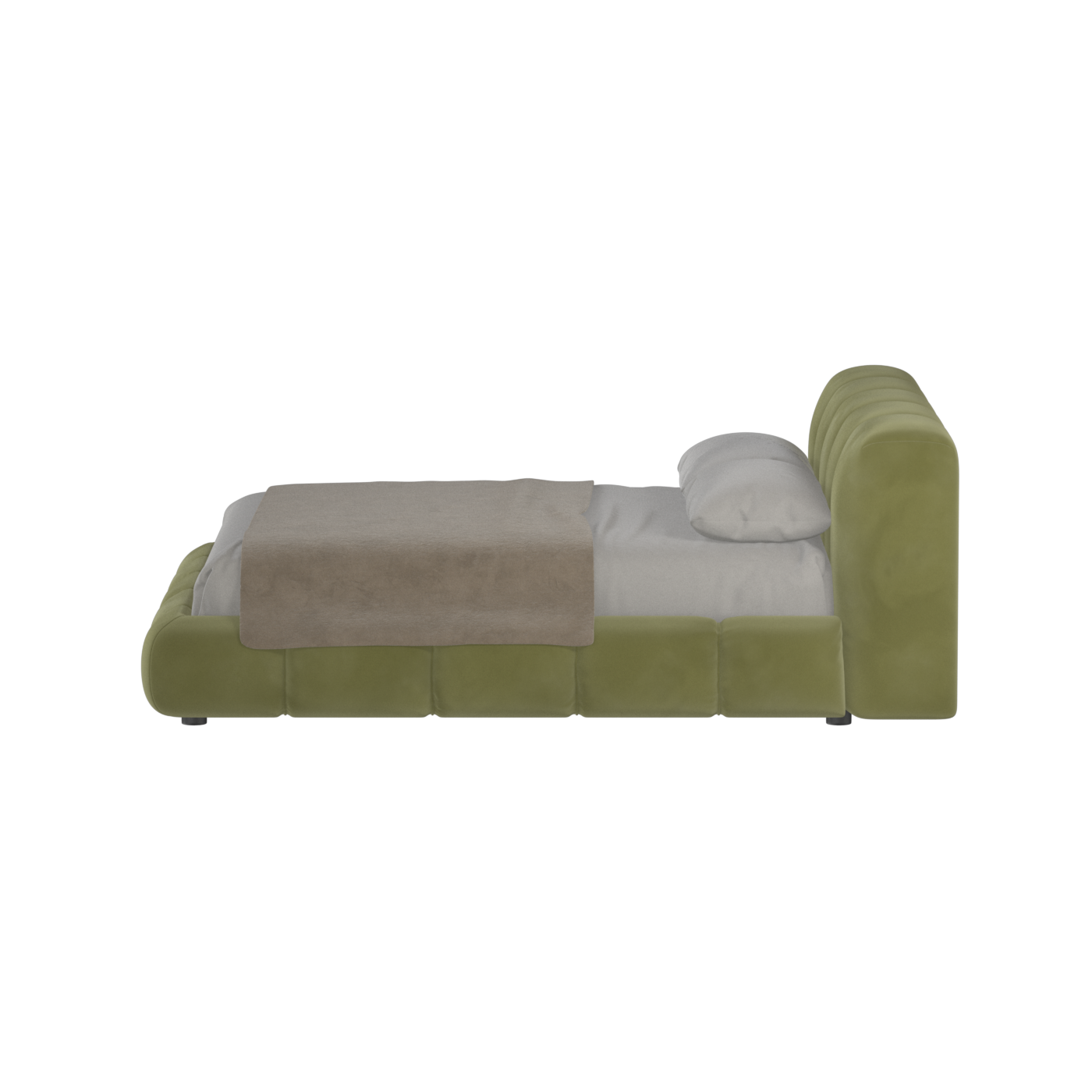 Fluffy Upholstered Bed Frame in Textured Bouclé