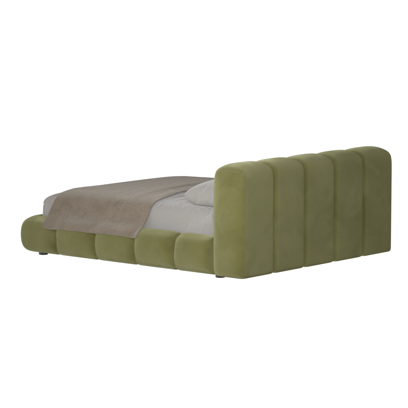 Fluffy Upholstered Bed Frame in Textured Bouclé
