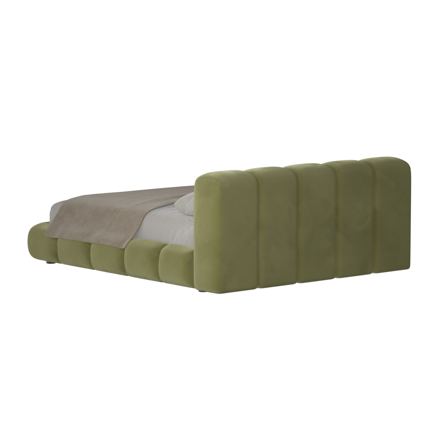 Fluffy Upholstered Bed Frame in Textured Bouclé