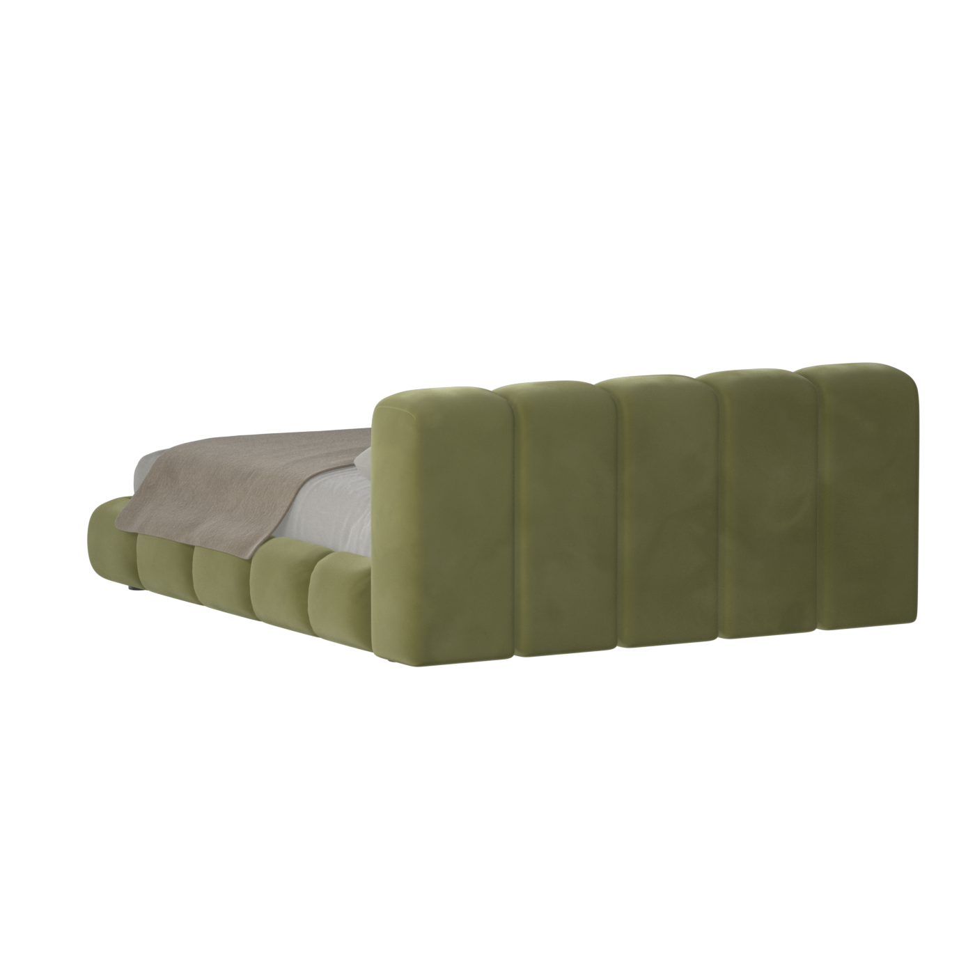Fluffy Upholstered Bed Frame in Textured Bouclé