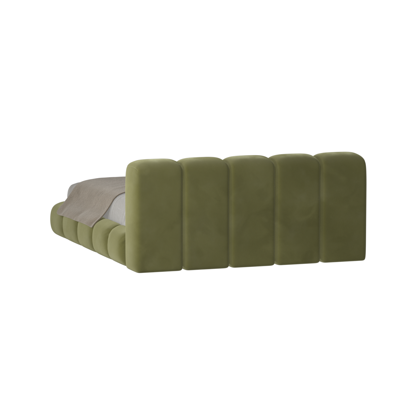 Fluffy Upholstered Bed Frame in Textured Bouclé