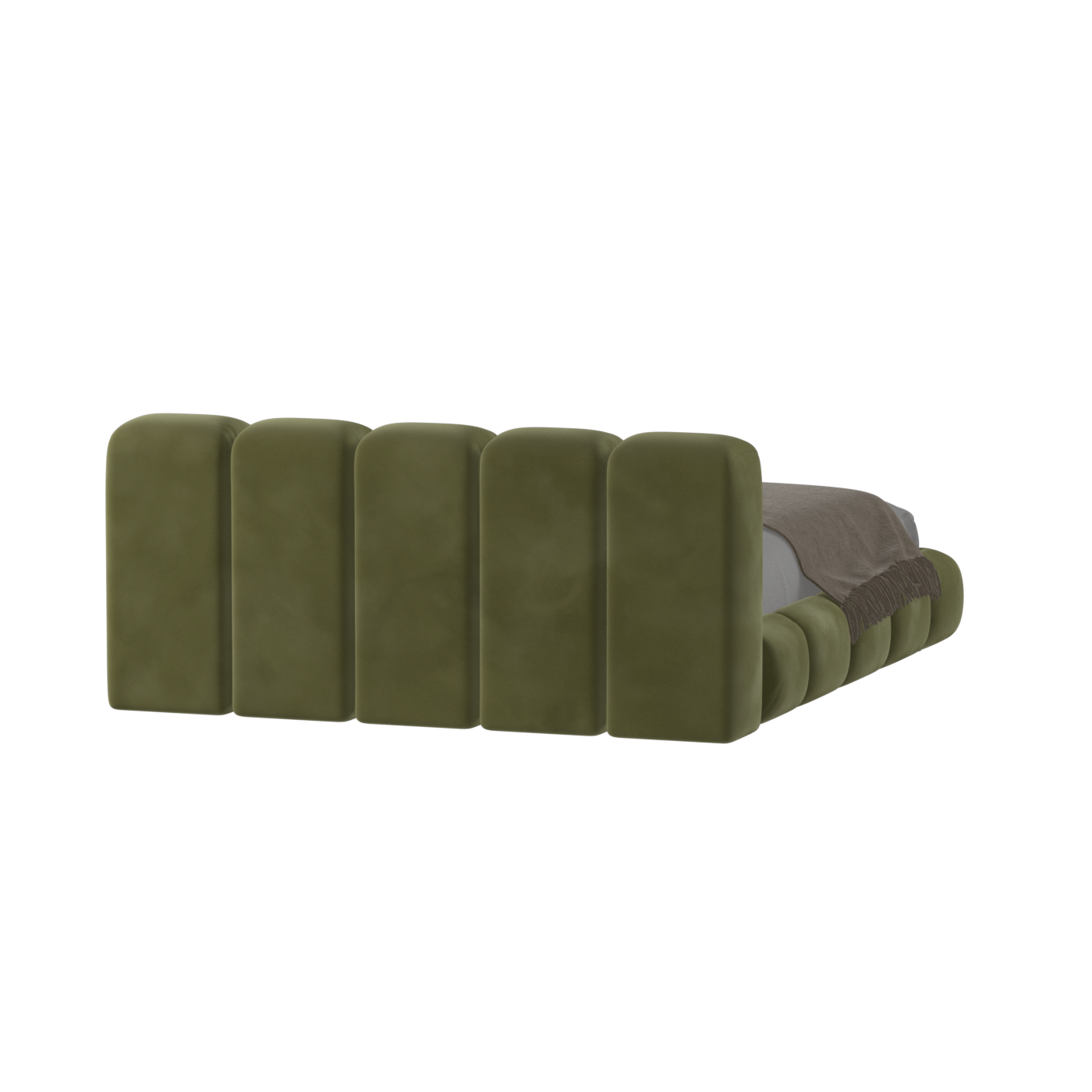 Fluffy Upholstered Bed Frame in Textured Bouclé