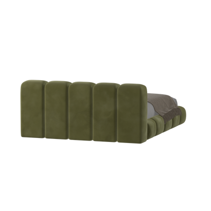Fluffy Upholstered Bed Frame in Textured Bouclé