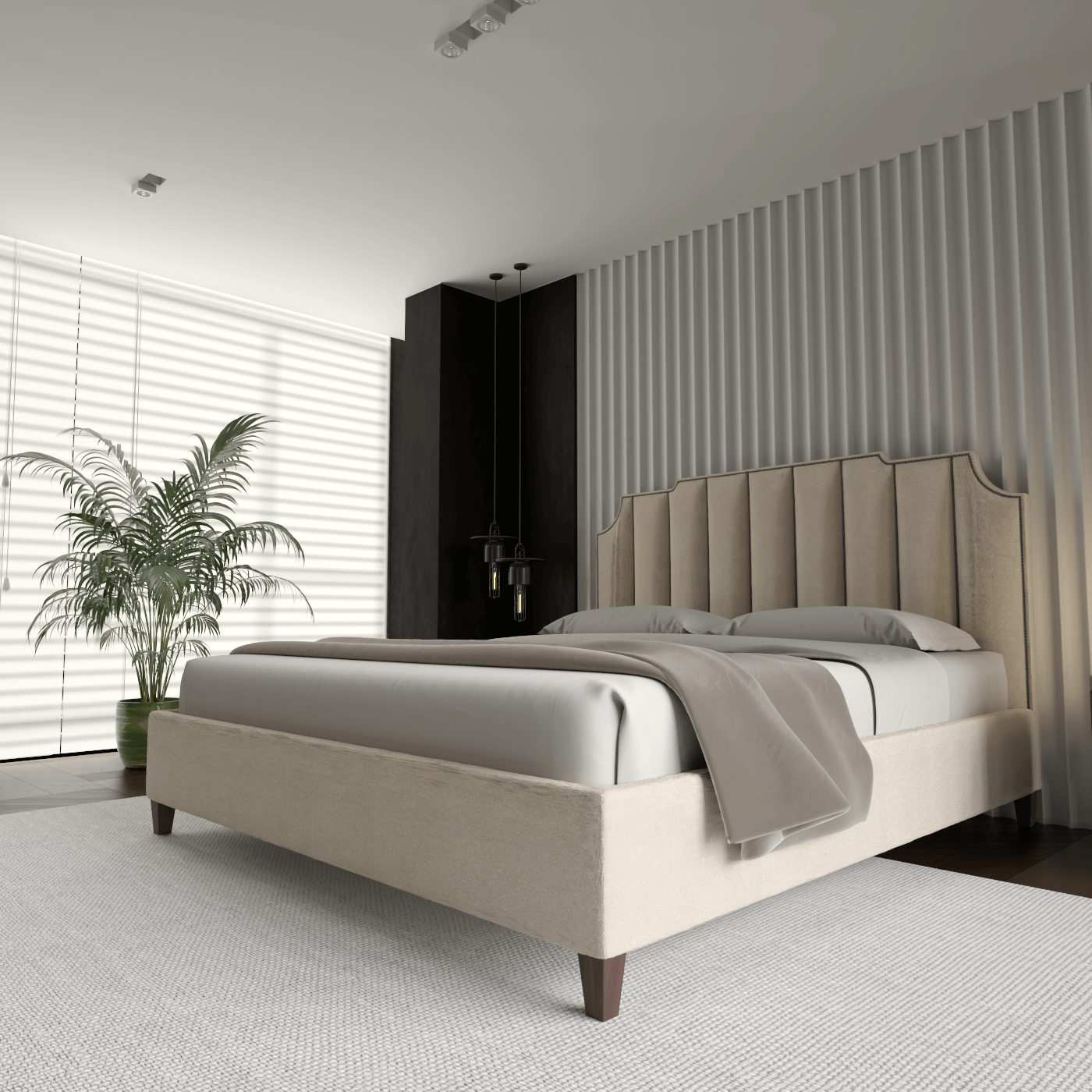 Gabriella Bed with High headboard