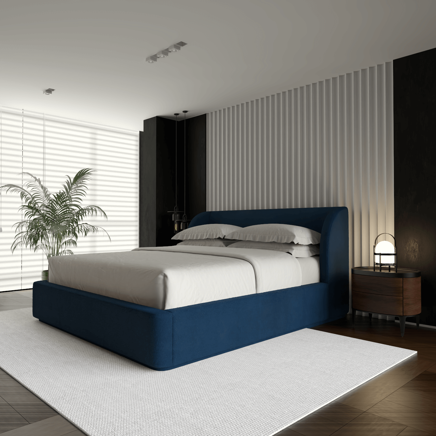Giacomo Double Bed with Wide Panelled Headboard