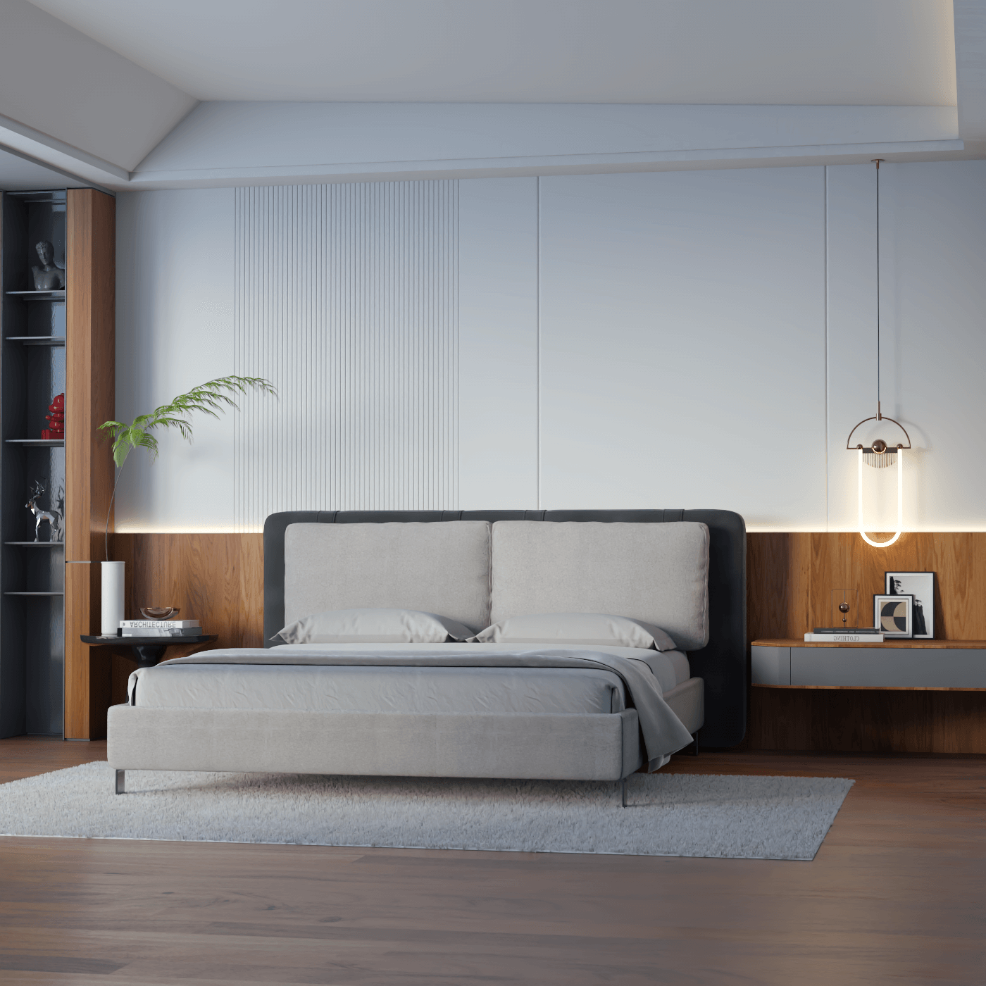 Giovanna Double Bed with Elegant Headboard