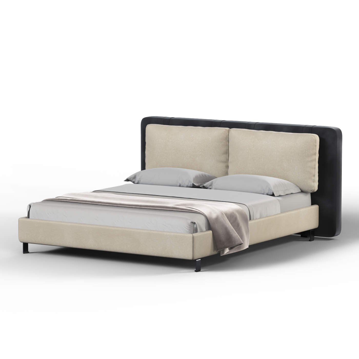 Giovanna Double Bed with Elegant Headboard