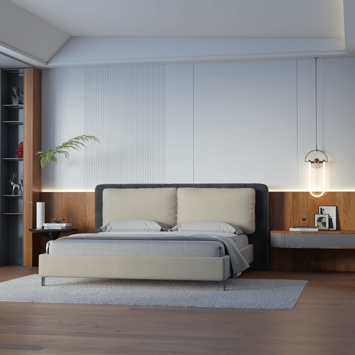 Giovanna Double Bed with Elegant Headboard