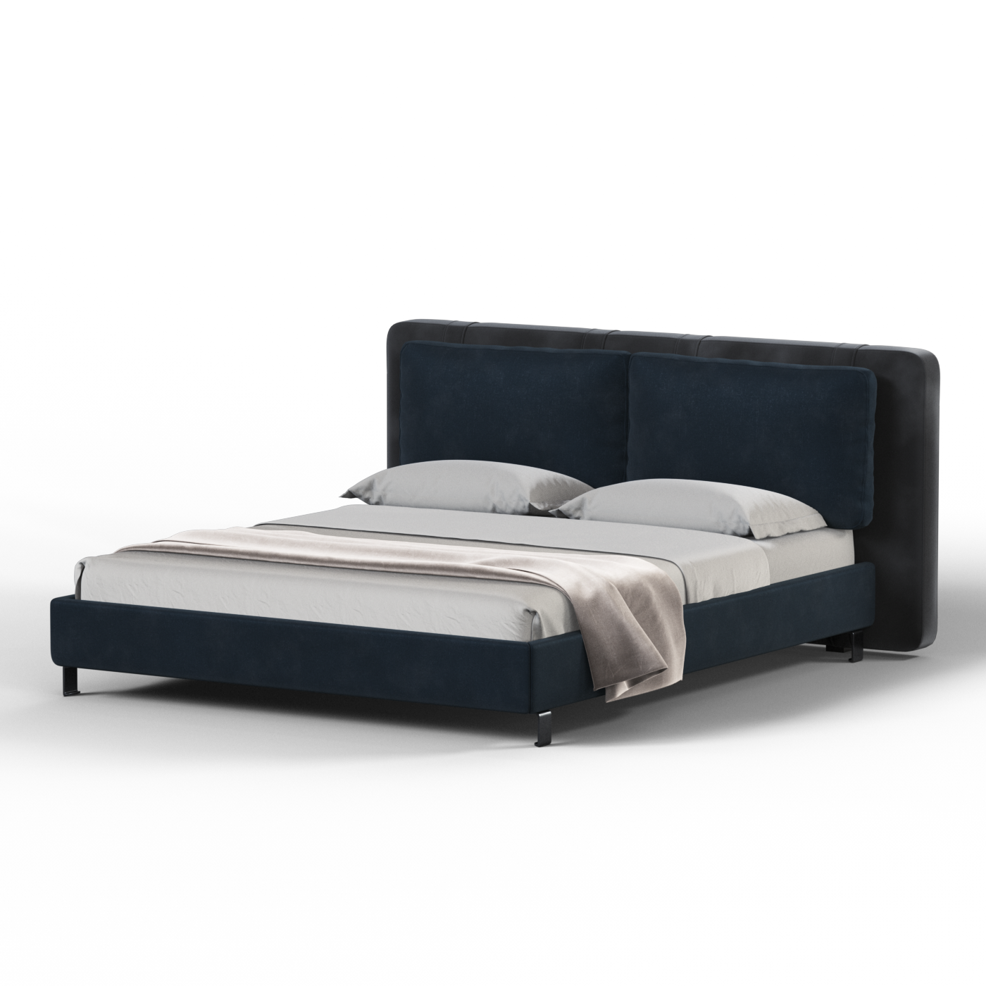 Giovanna Double Bed with Elegant Headboard
