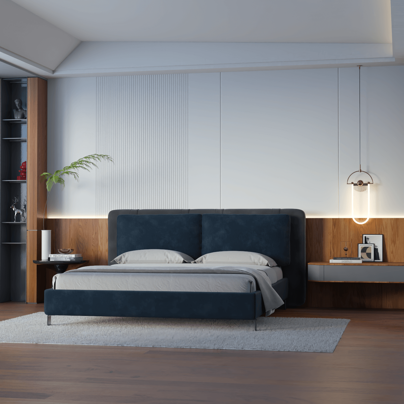 Giovanna Double Bed with Elegant Headboard