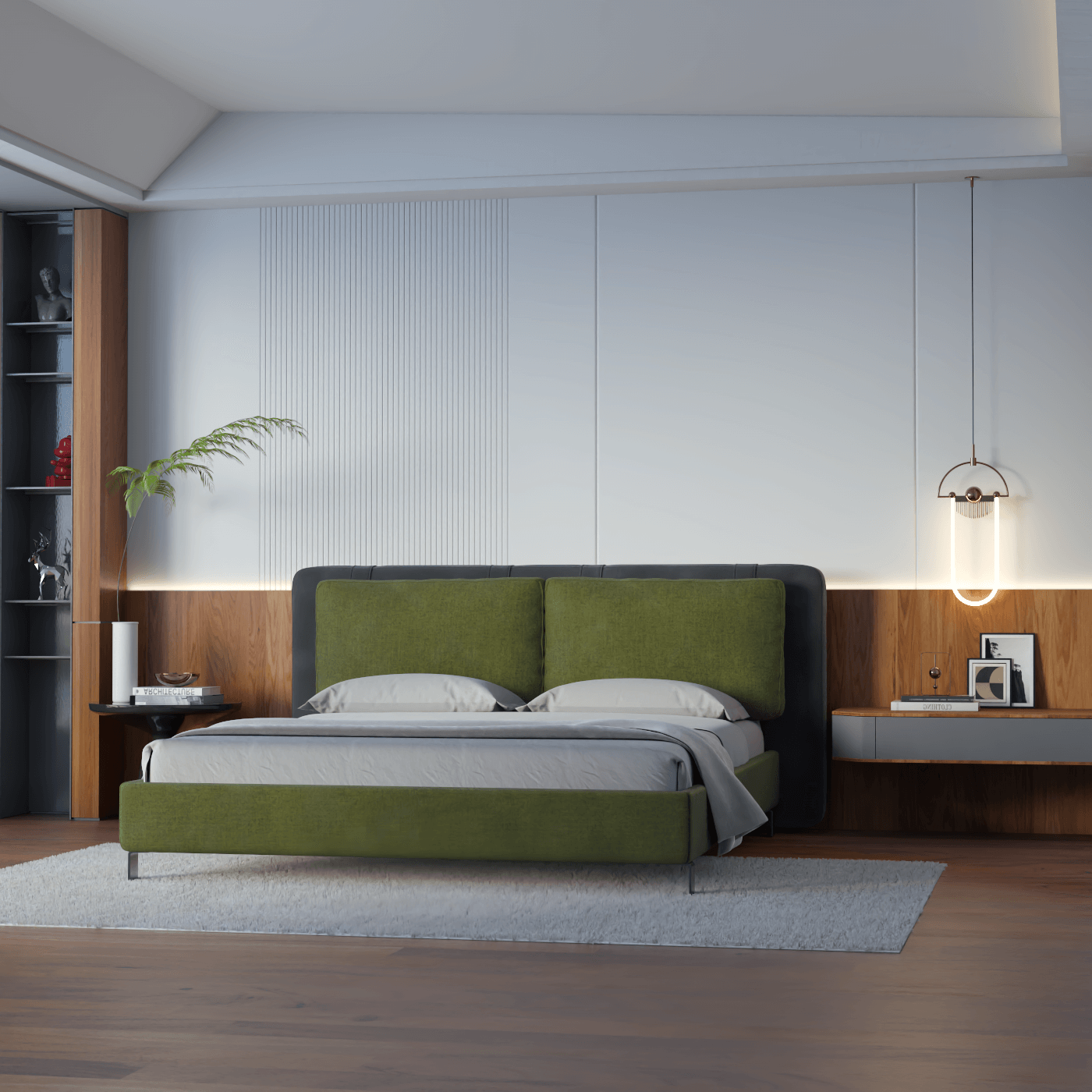 Giovanna Double Bed with Elegant Headboard