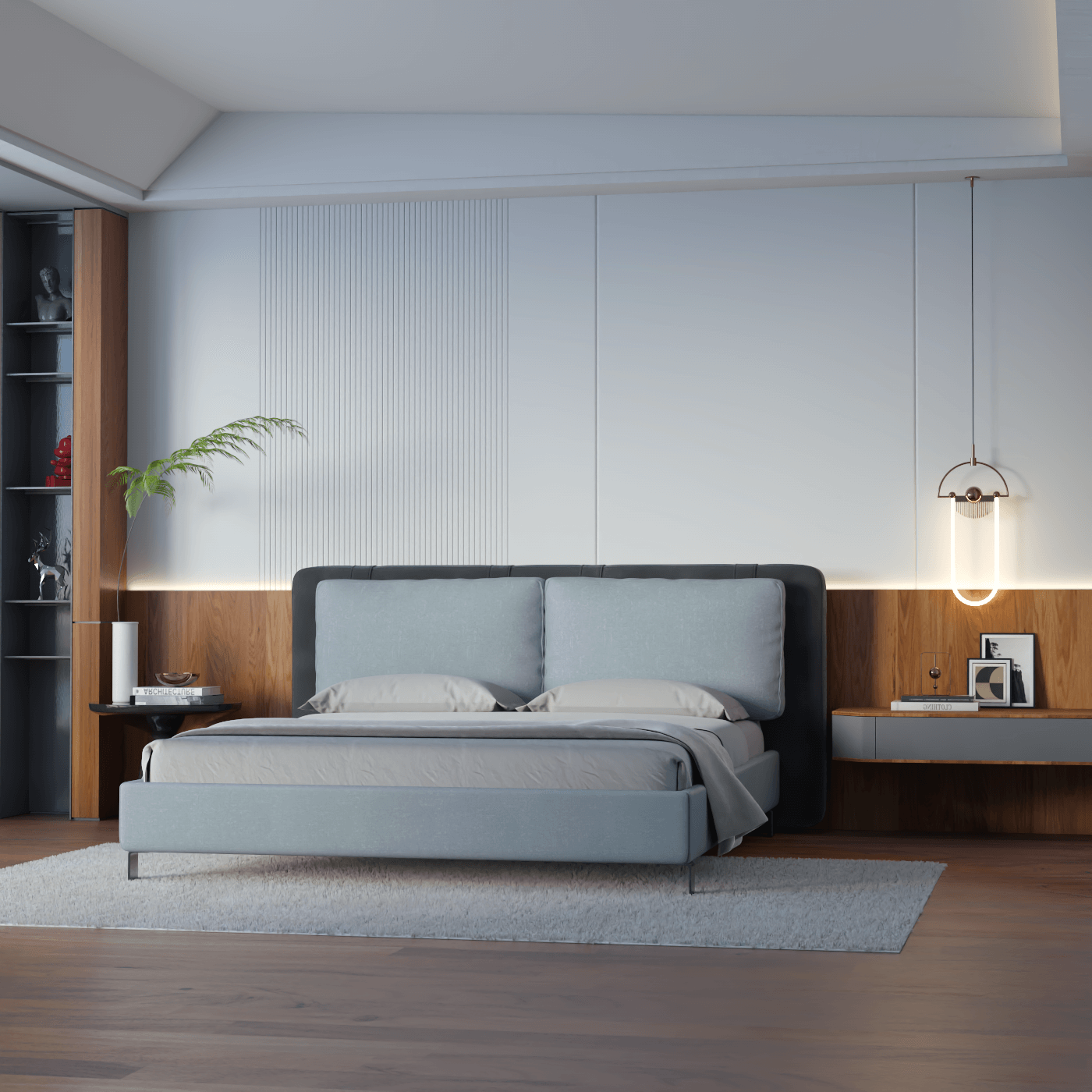 Giovanna Double Bed with Elegant Headboard