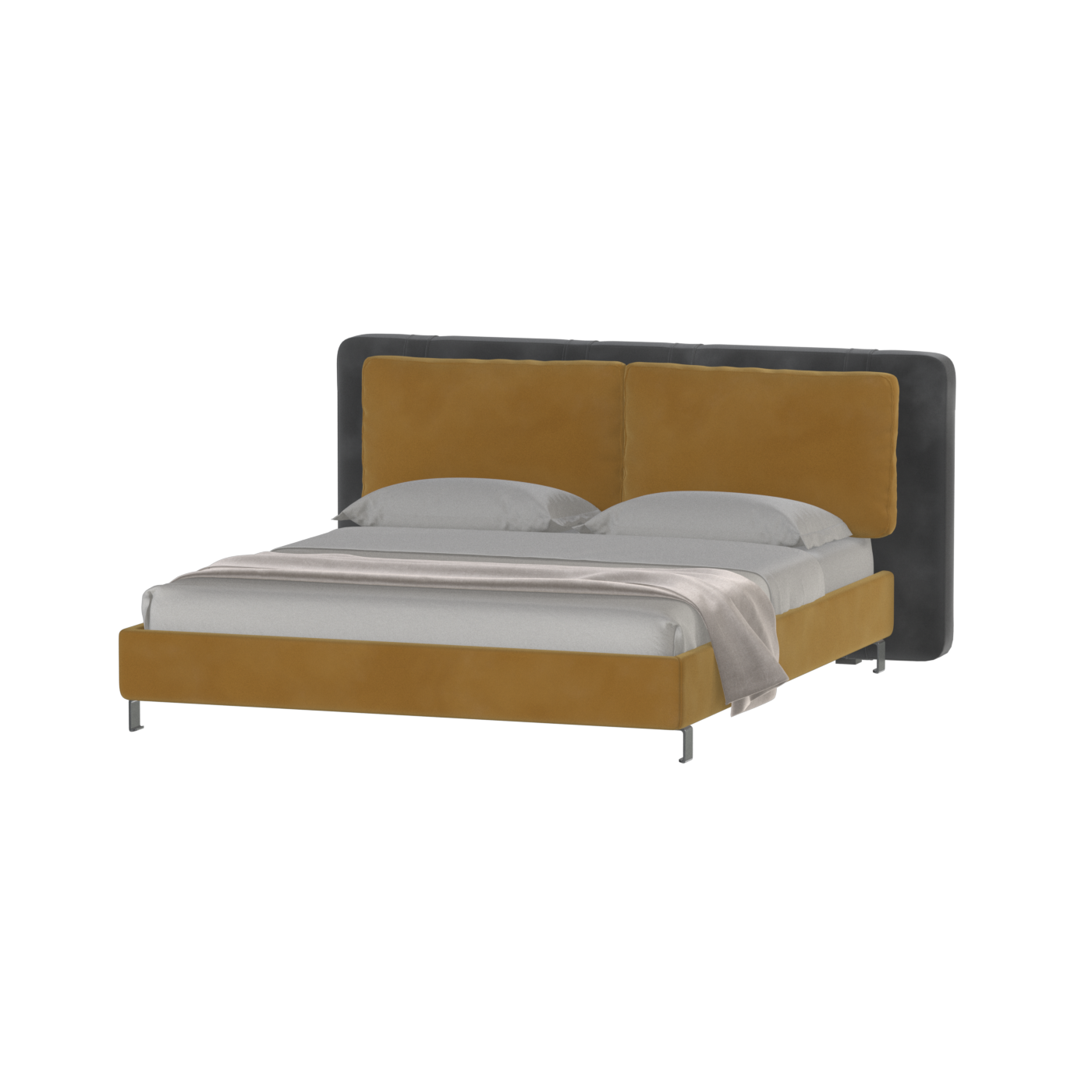 Giovanna Double Bed with Elegant Headboard