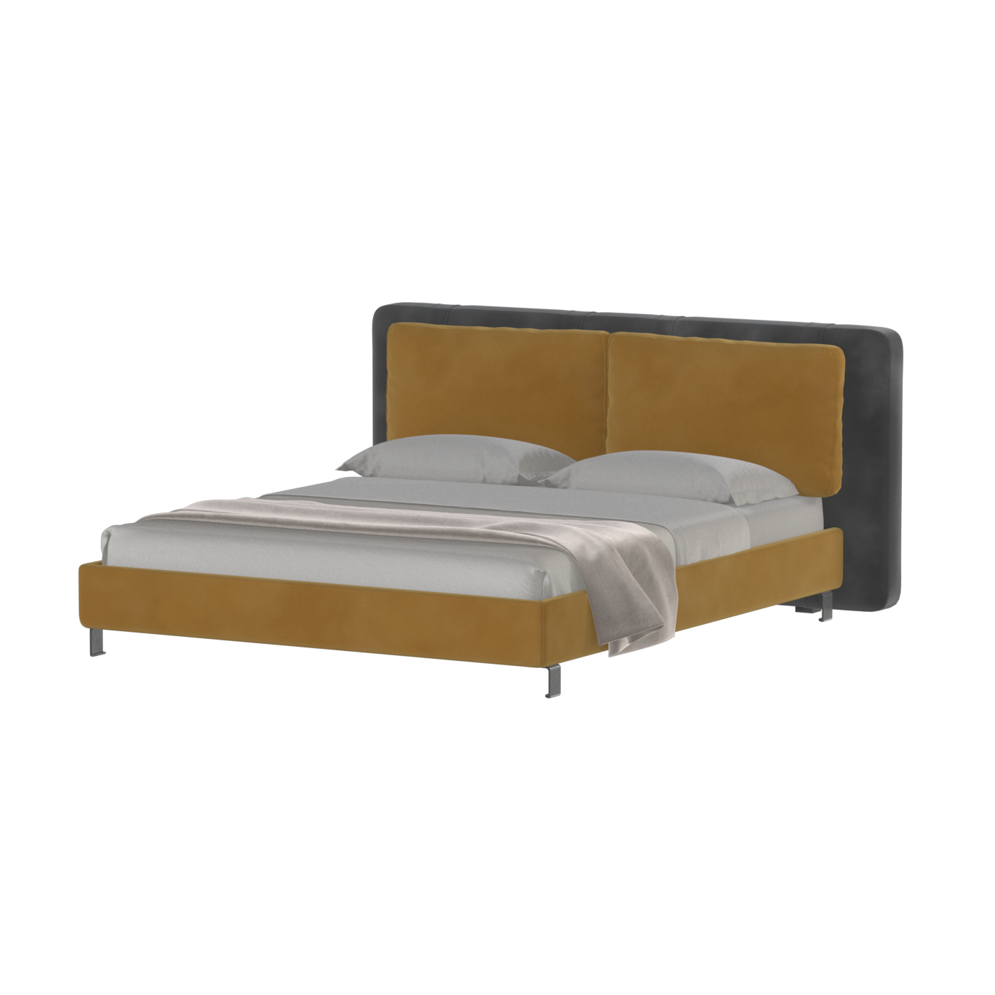 Giovanna Double Bed with Elegant Headboard