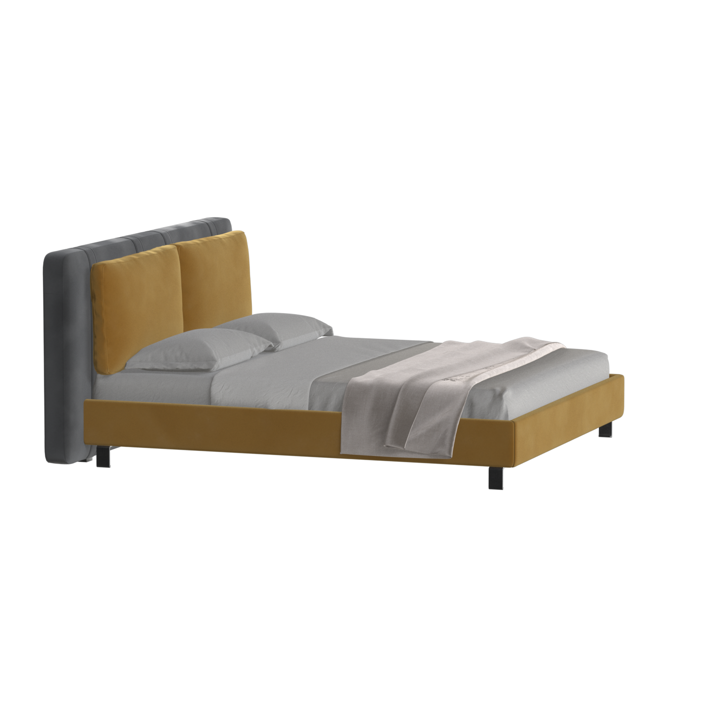 Giovanna Double Bed with Elegant Headboard
