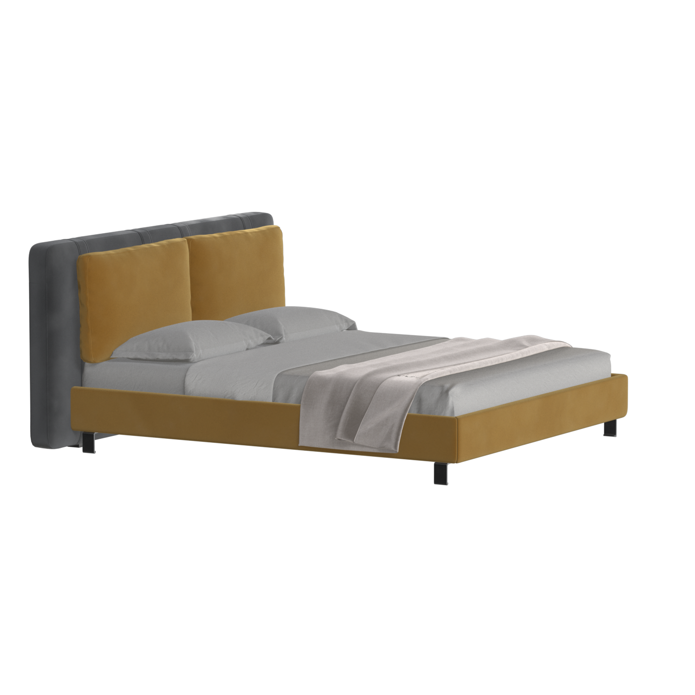 Giovanna Double Bed with Elegant Headboard