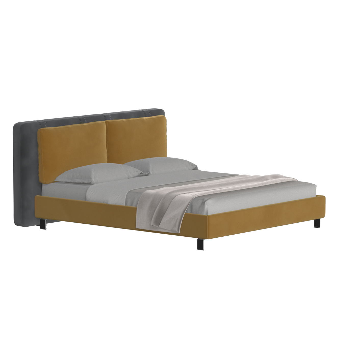 Giovanna Double Bed with Elegant Headboard