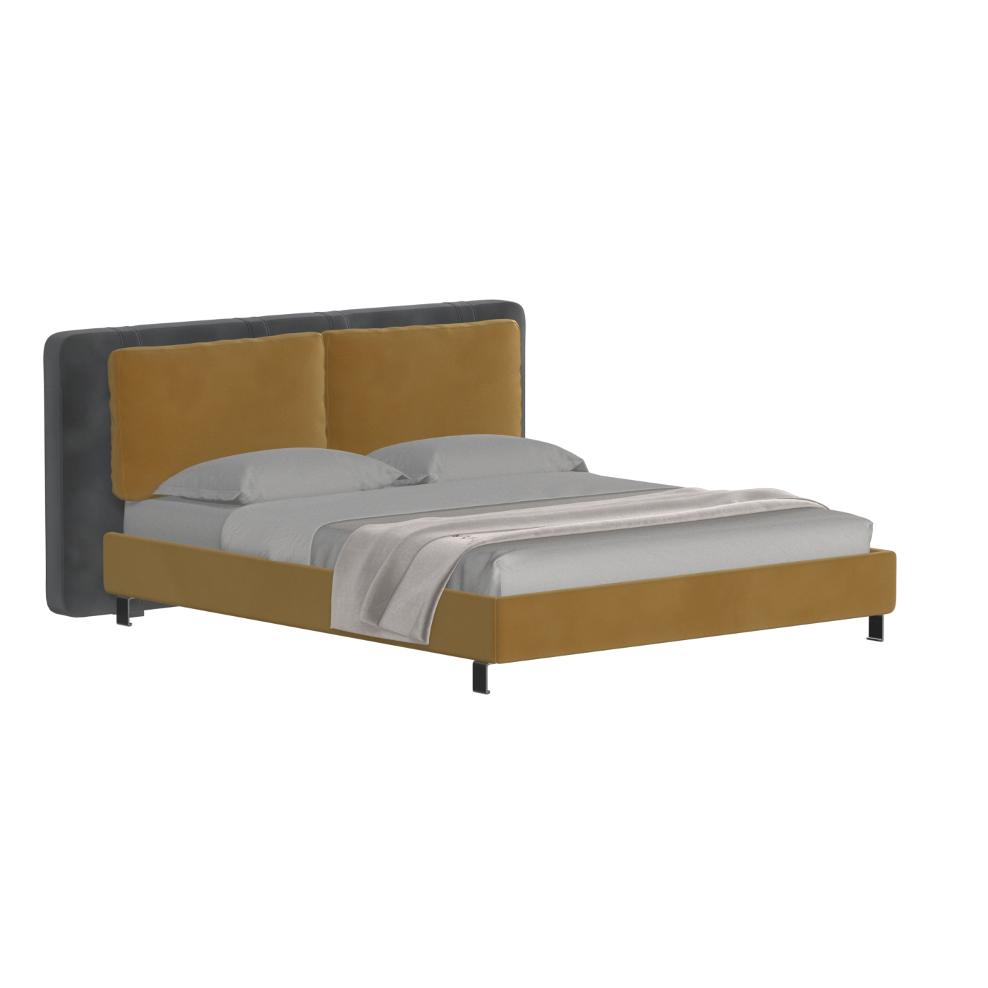 Giovanna Double Bed with Elegant Headboard