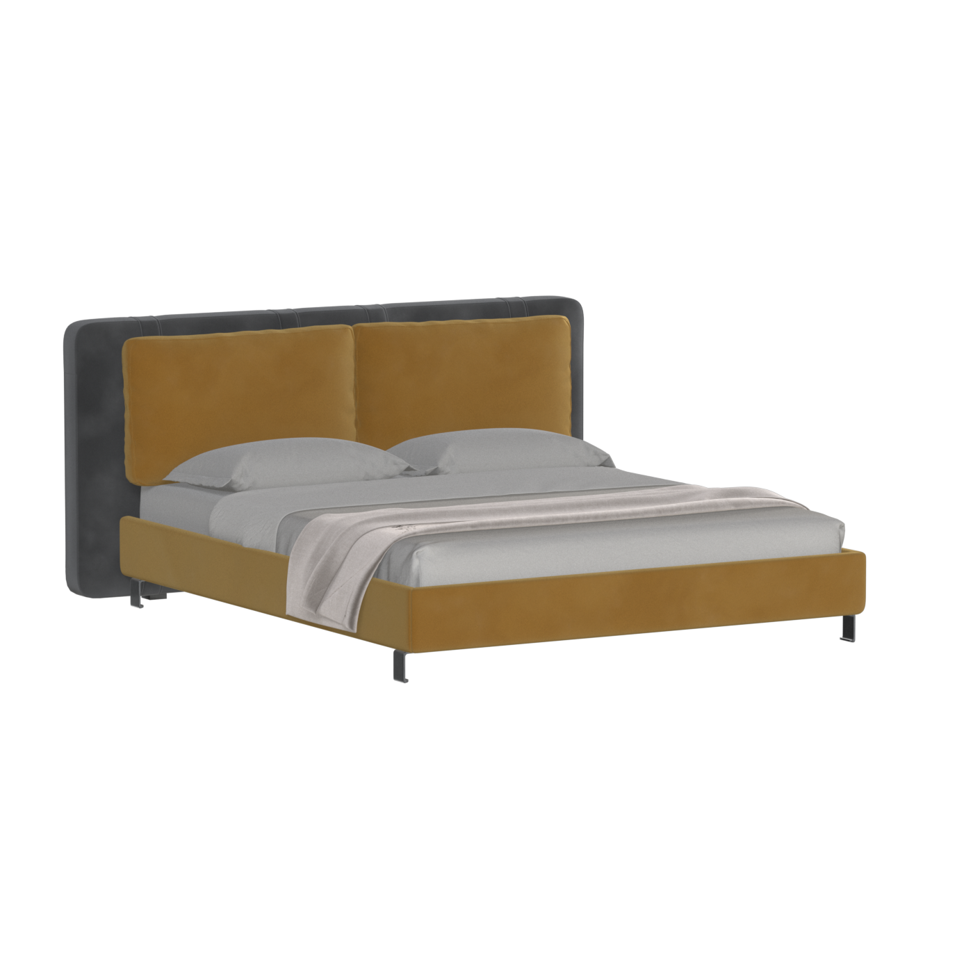 Giovanna Double Bed with Elegant Headboard