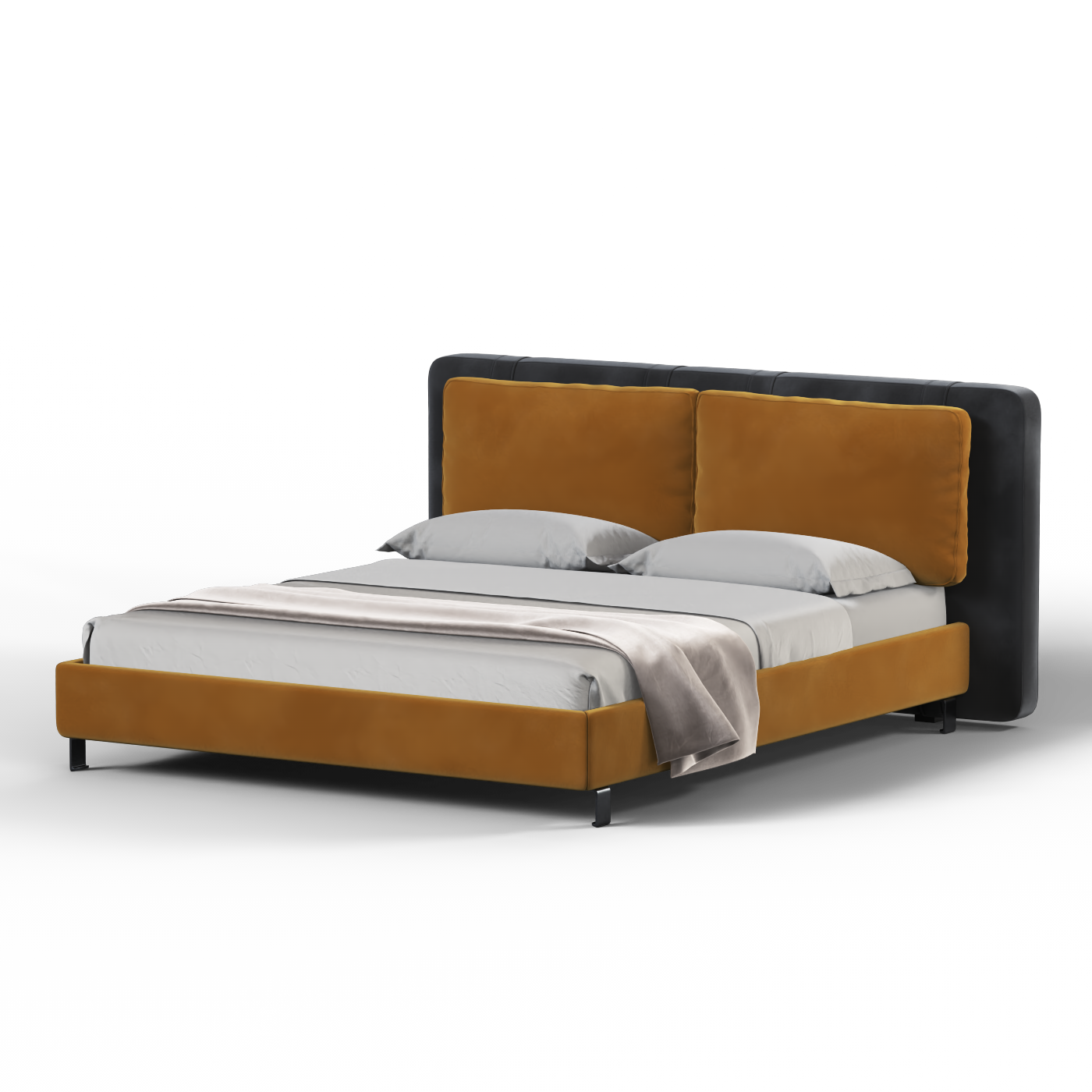 Giovanna Double Bed with Elegant Headboard