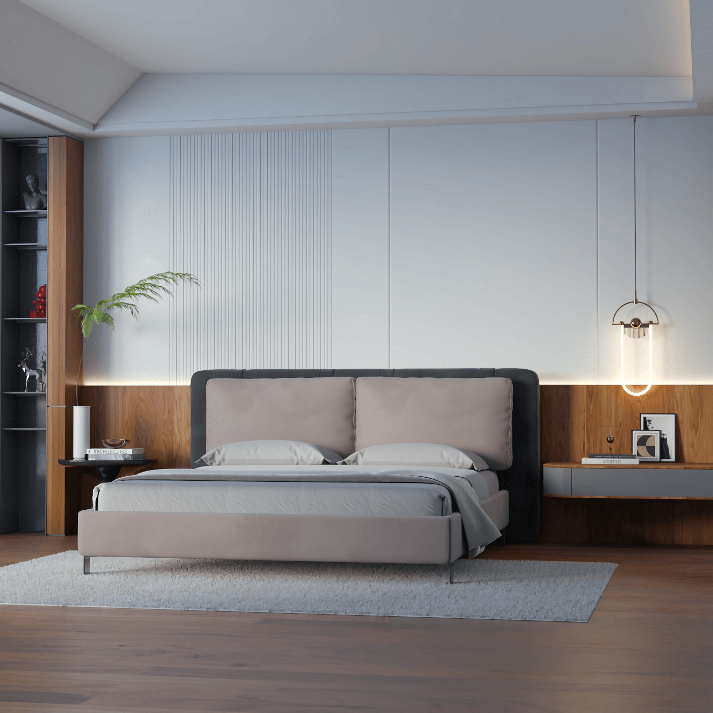 Giovanna Double Bed with Elegant Headboard