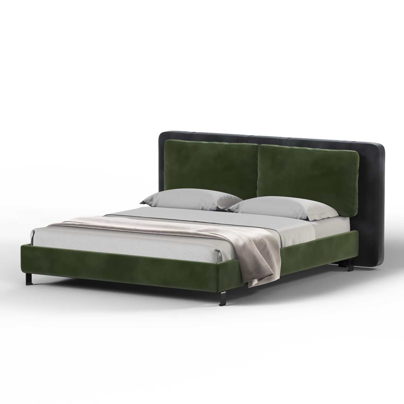 Giovanna Double Bed with Elegant Headboard