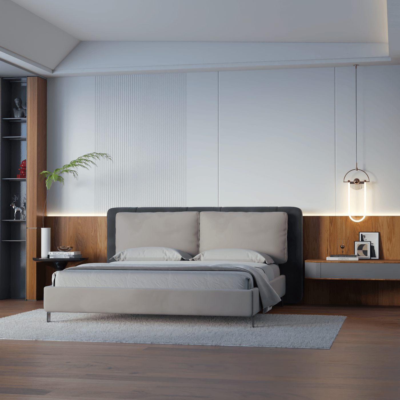 Giovanna Double Bed with Elegant Headboard