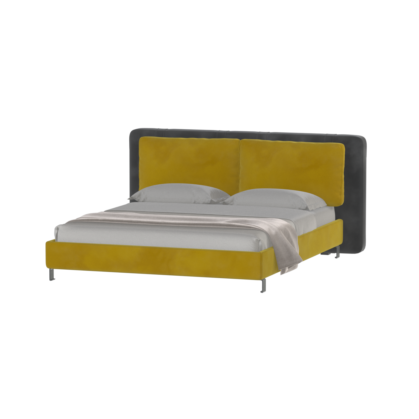 Giovanna Double Bed with Elegant Headboard