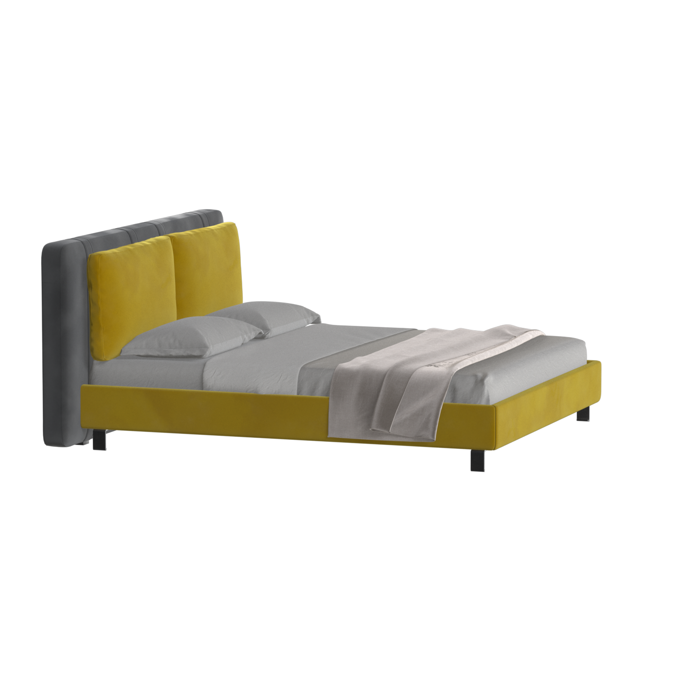 Giovanna Double Bed with Elegant Headboard