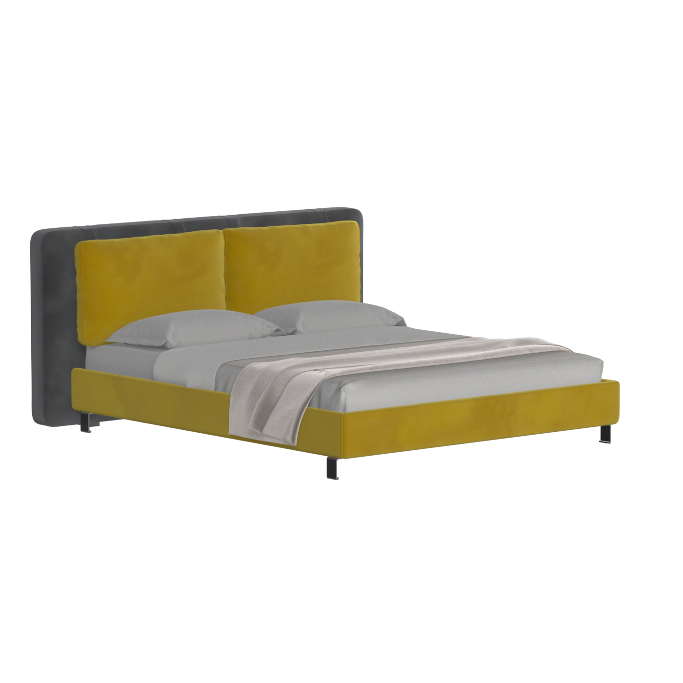 Giovanna Double Bed with Elegant Headboard