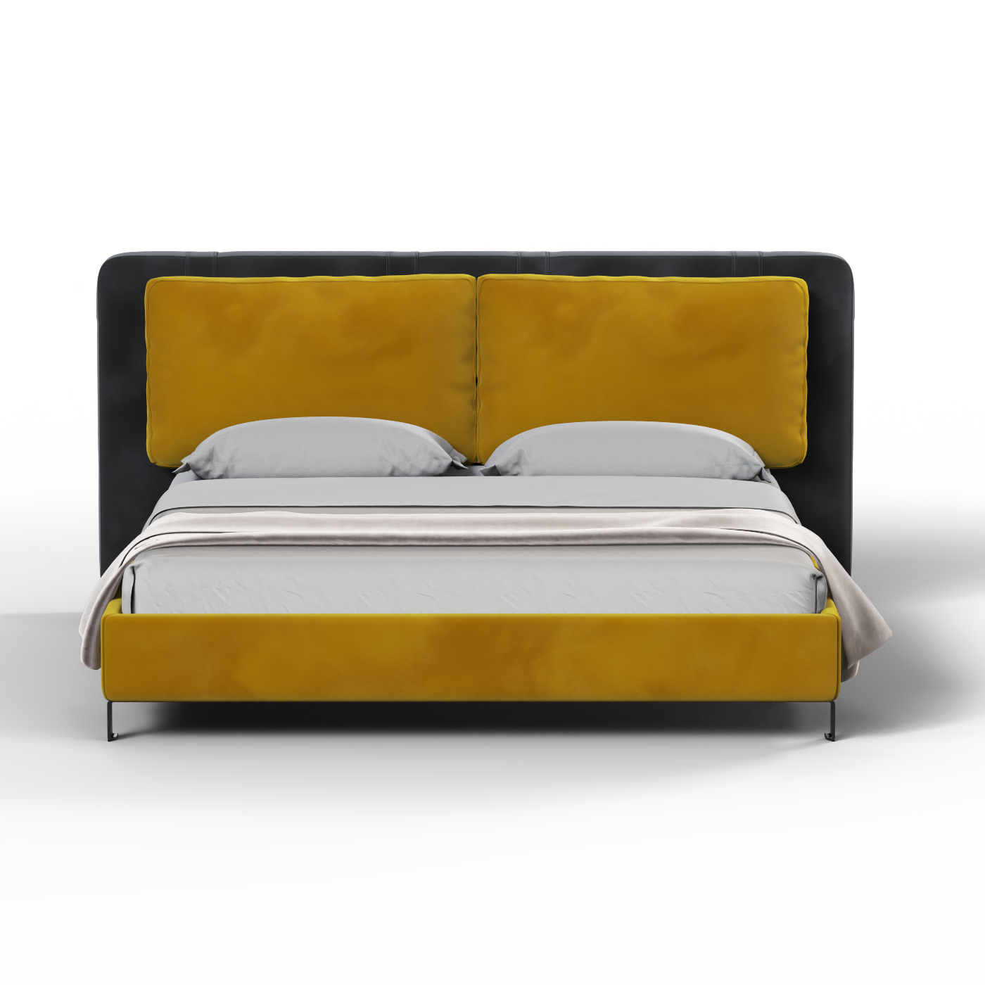Giovanna Double Bed with Elegant Headboard