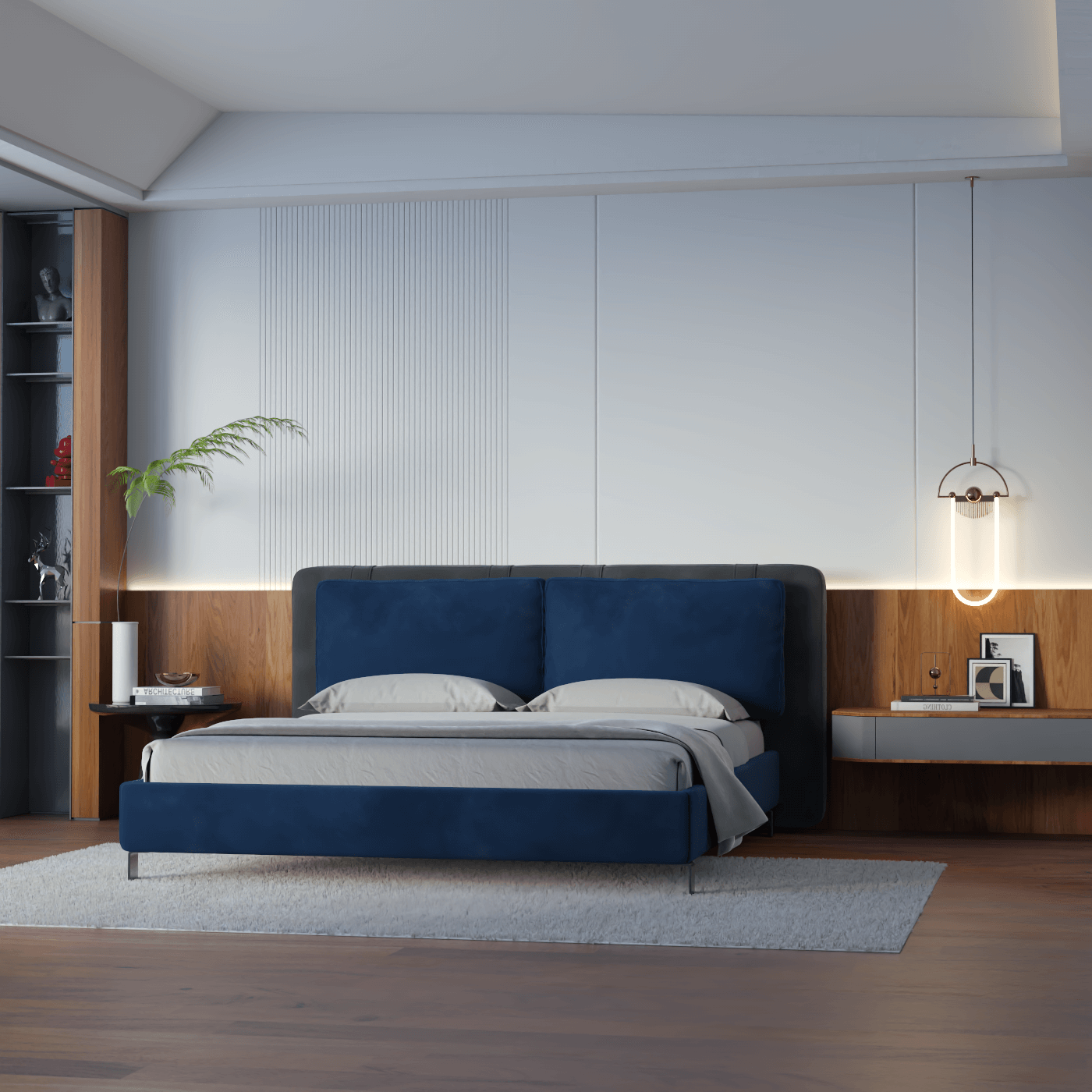 Giovanna Double Bed with Elegant Headboard