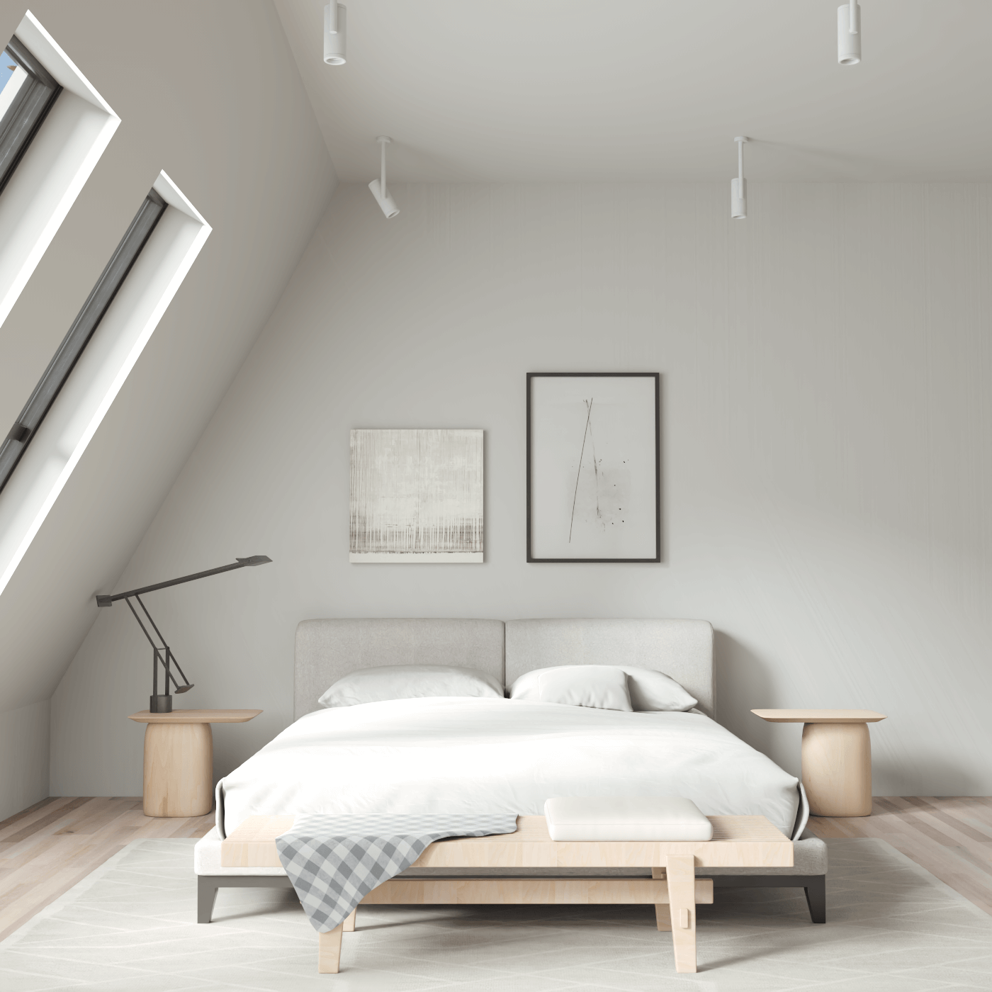 Infinity Upholstered Double Bed with Elegant Headboard