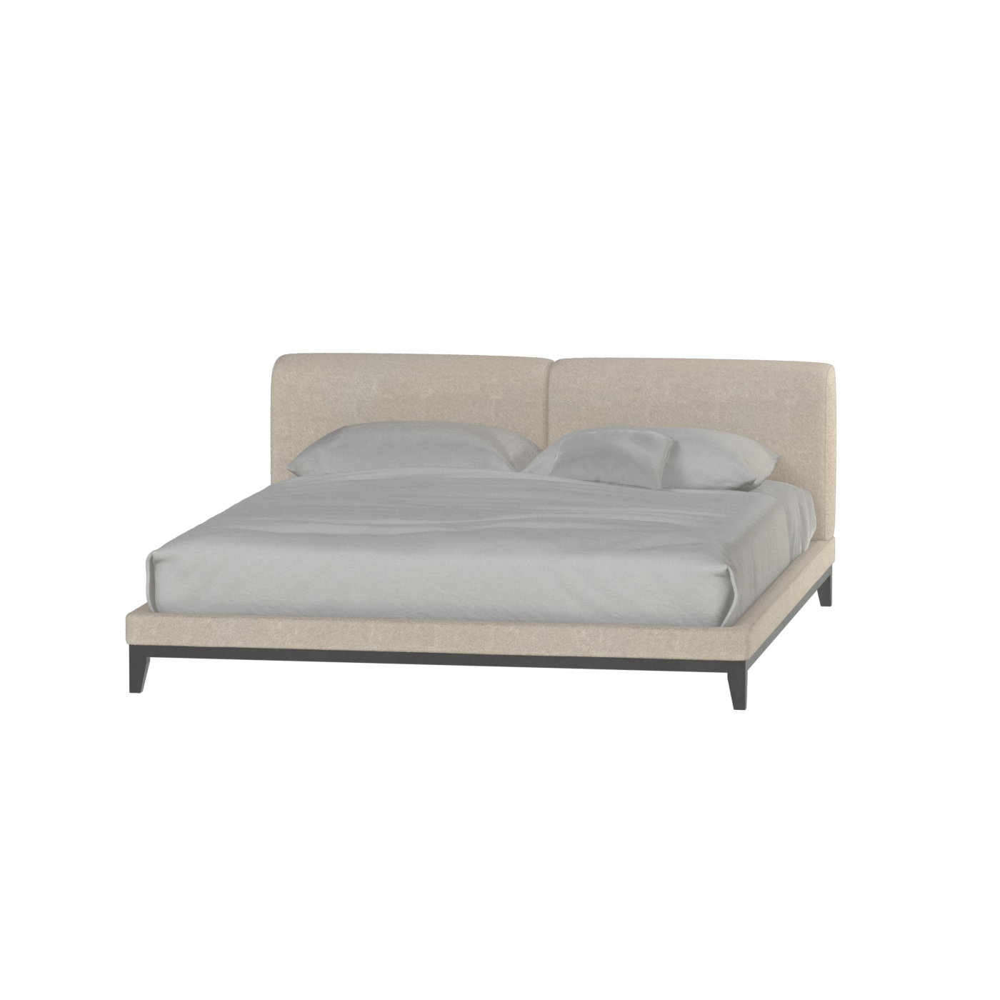 Infinity Upholstered Double Bed with Elegant Headboard