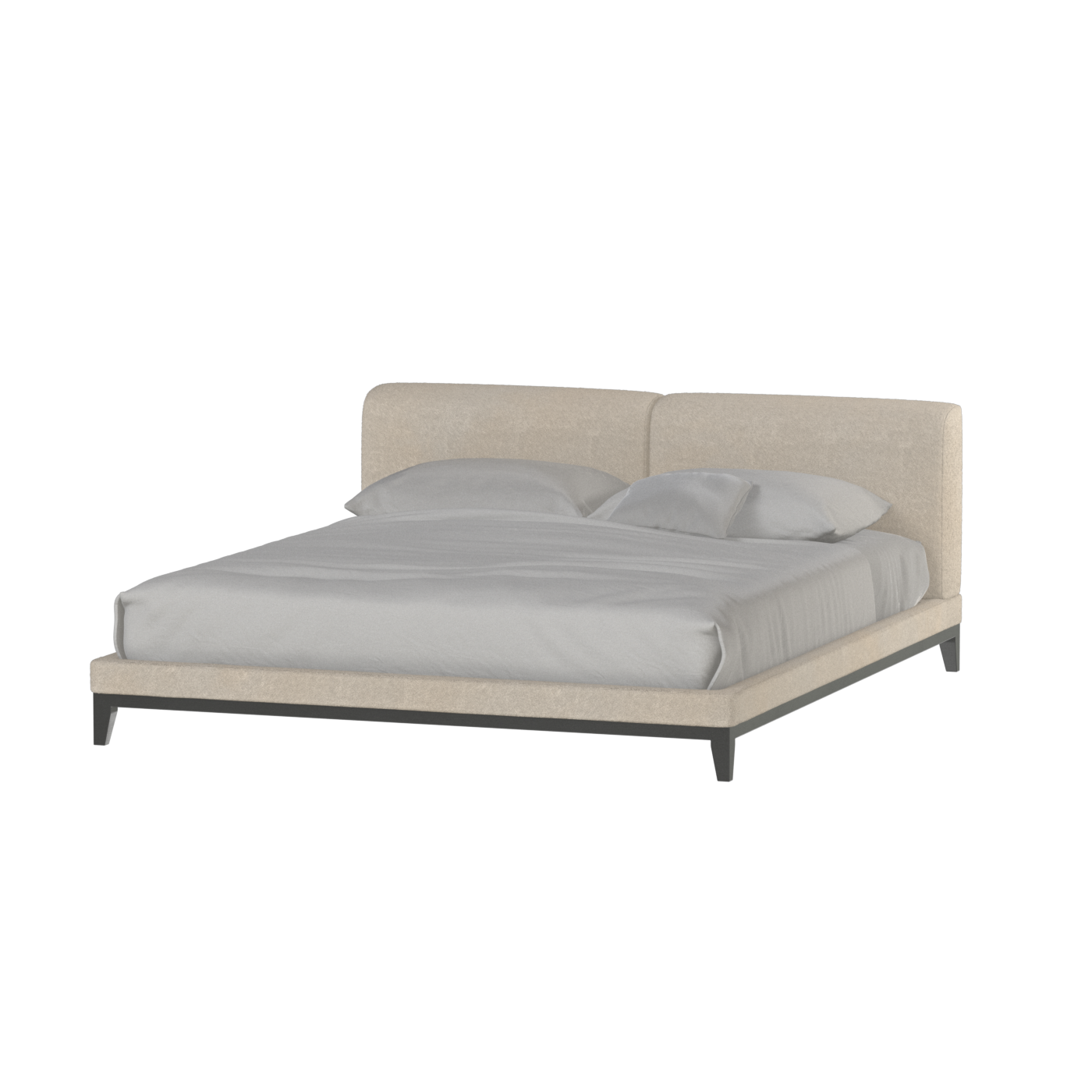 Infinity Upholstered Double Bed with Elegant Headboard