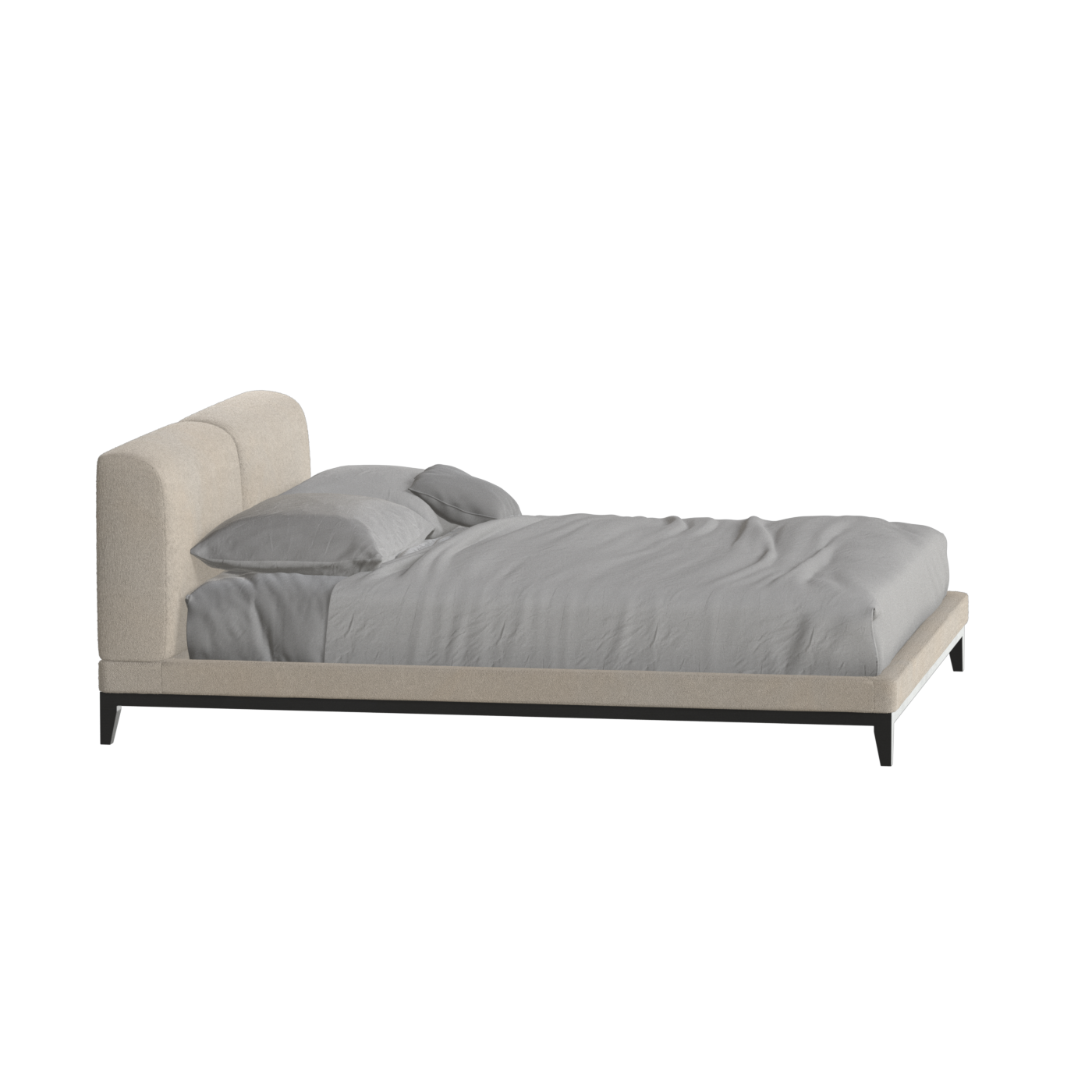 Infinity Upholstered Double Bed with Elegant Headboard