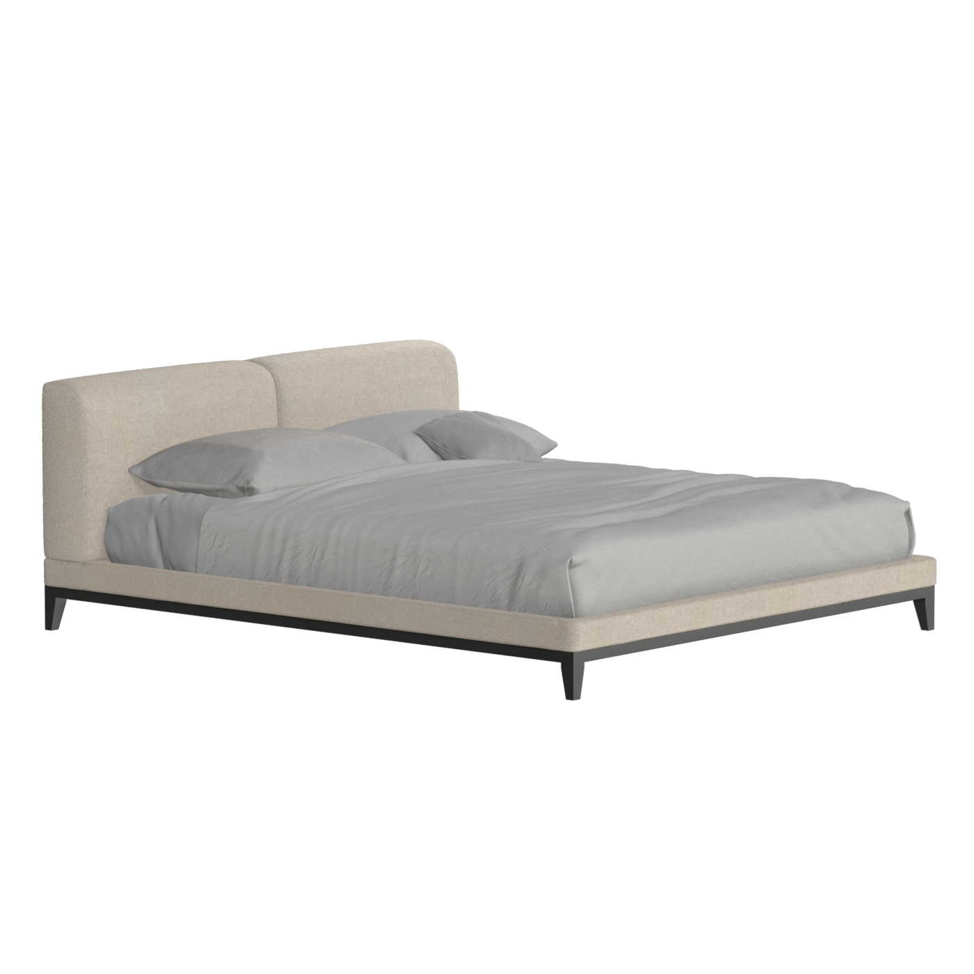 Infinity Upholstered Double Bed with Elegant Headboard