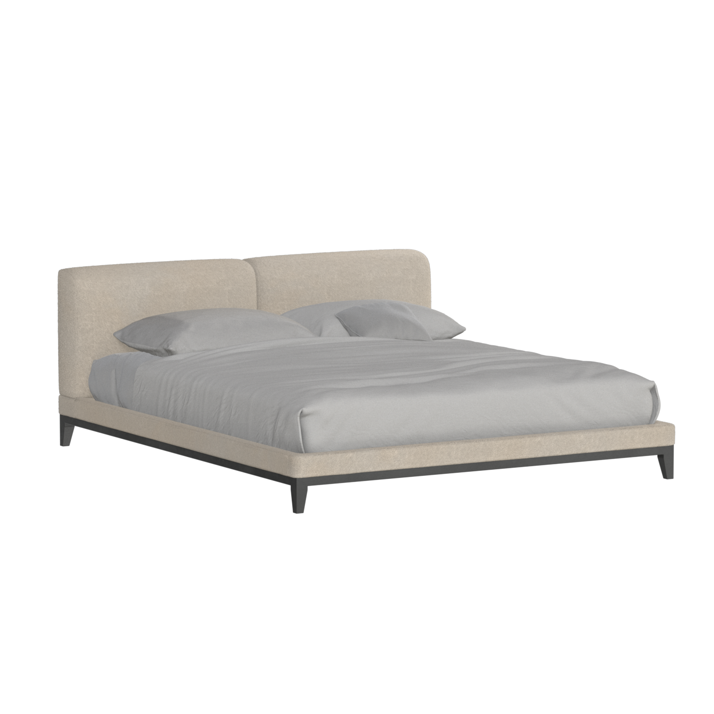 Infinity Upholstered Double Bed with Elegant Headboard