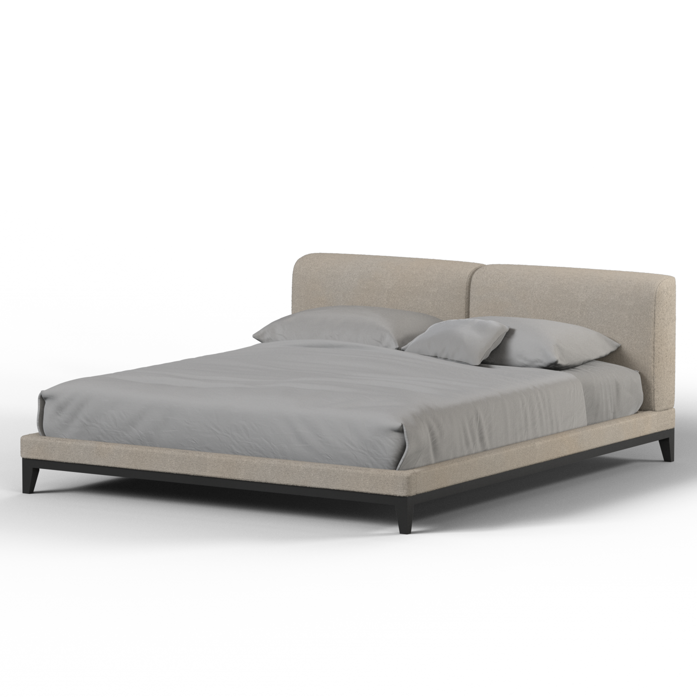 Infinity Upholstered Double Bed with Elegant Headboard