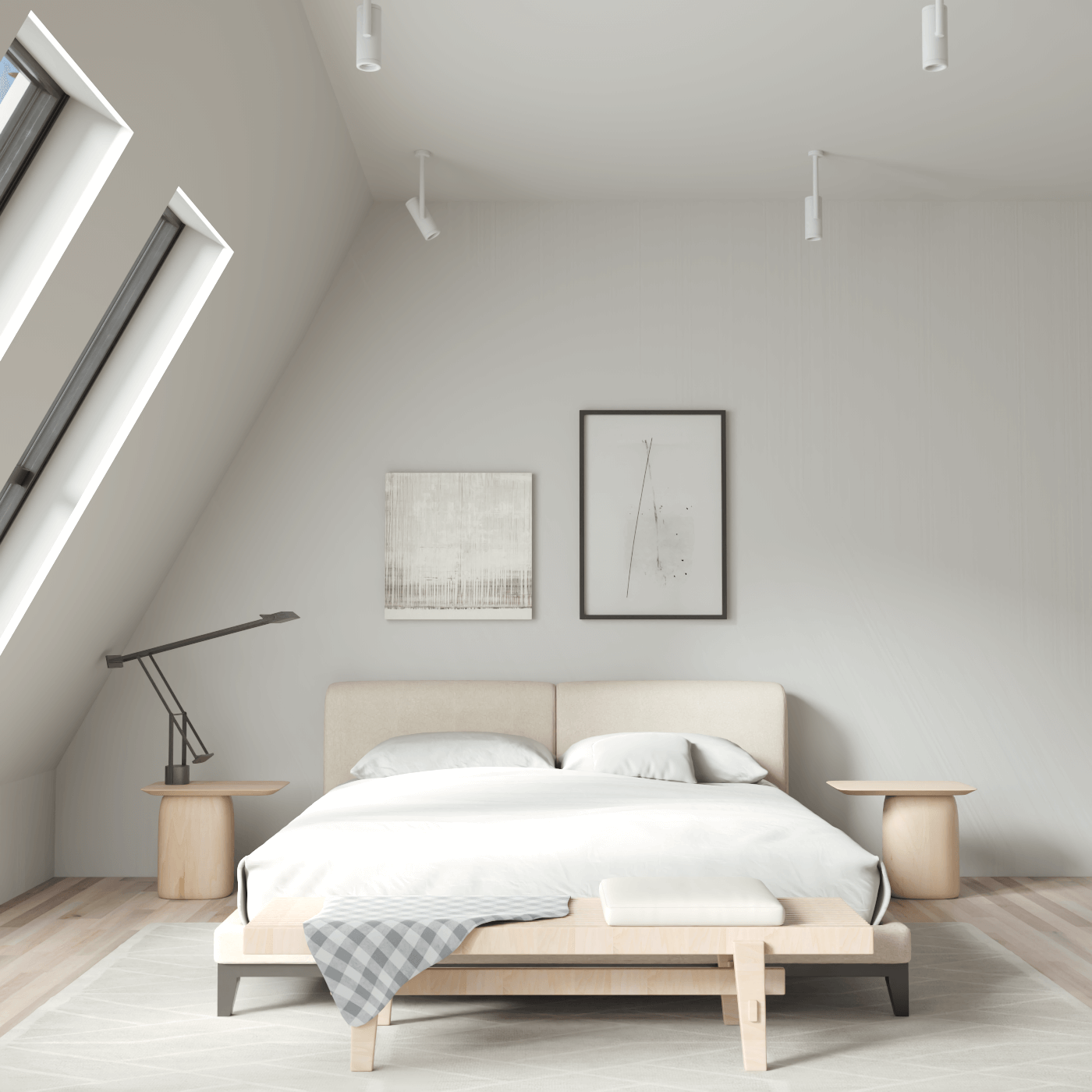 Infinity Upholstered Double Bed with Elegant Headboard