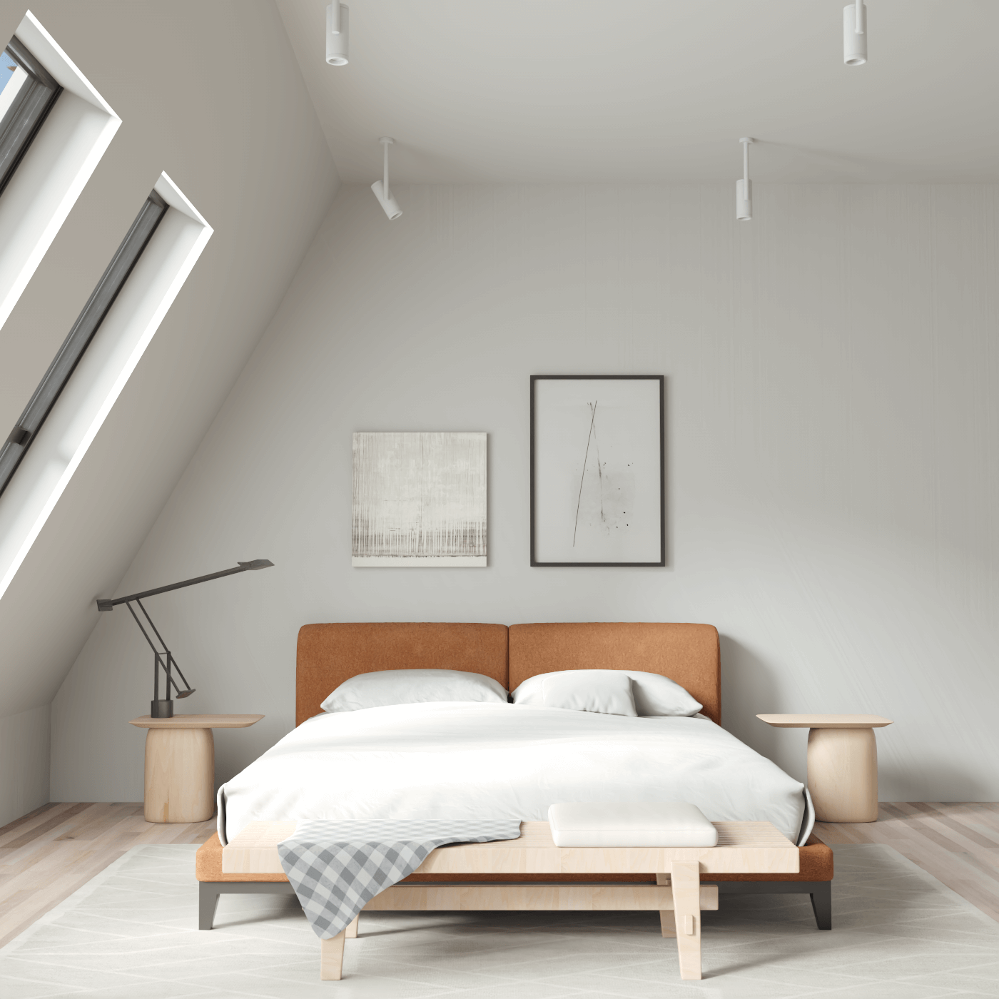 Infinity Upholstered Double Bed with Elegant Headboard