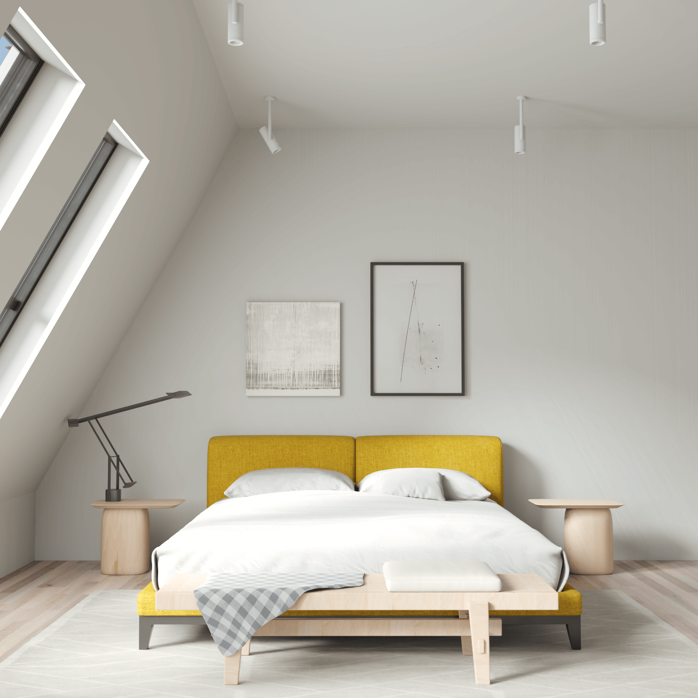 Infinity Upholstered Double Bed with Elegant Headboard