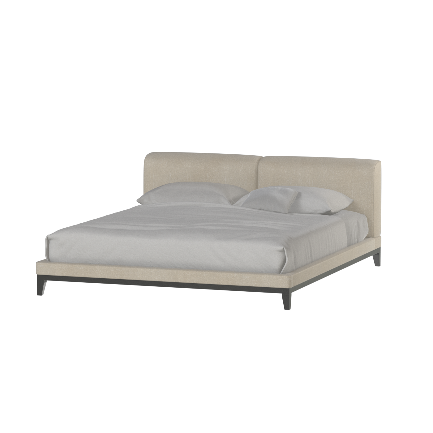 Infinity Upholstered Double Bed with Elegant Headboard
