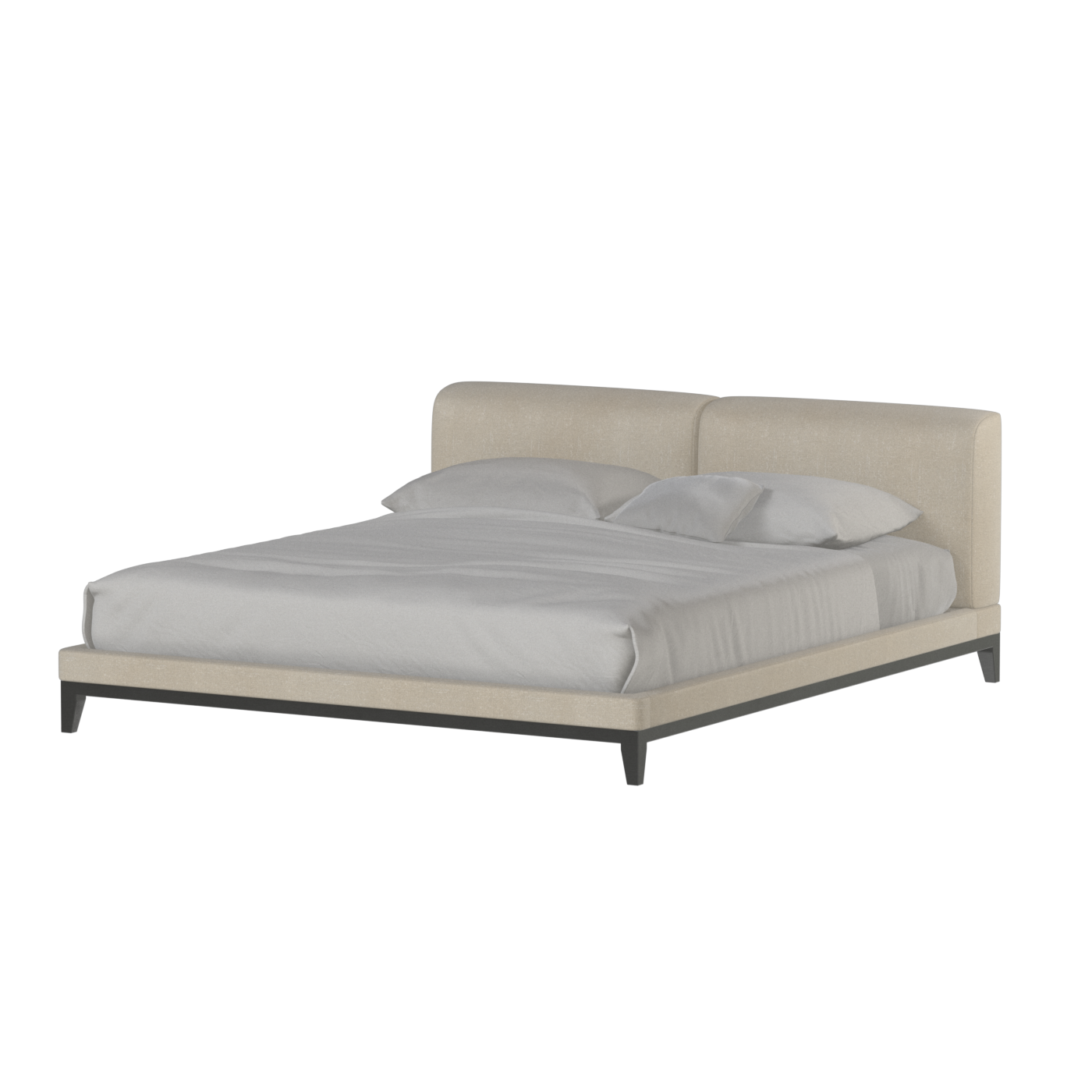 Infinity Upholstered Double Bed with Elegant Headboard