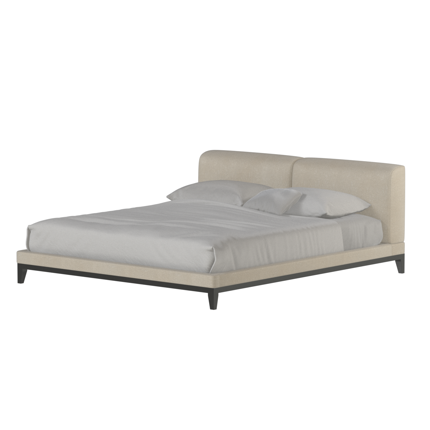 Infinity Upholstered Double Bed with Elegant Headboard
