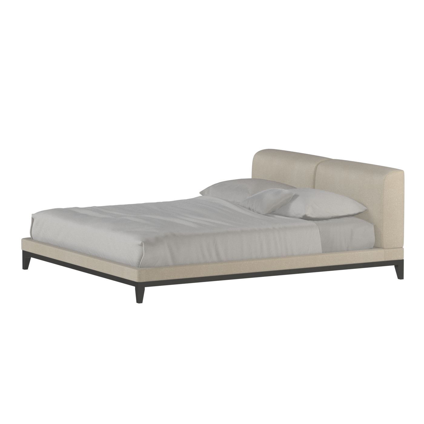 Infinity Upholstered Double Bed with Elegant Headboard