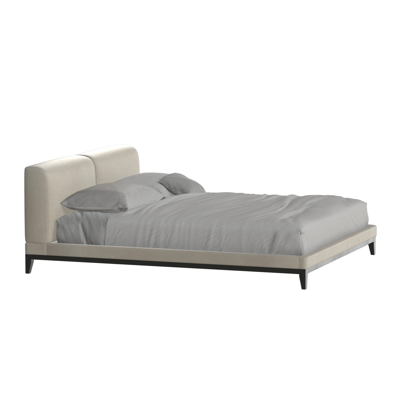 Infinity Upholstered Double Bed with Elegant Headboard